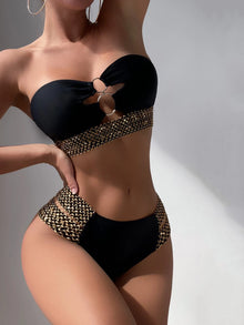 Strapless Belted Bandeau Bikini Set